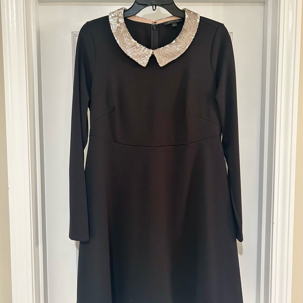 Rachel Zoe Black Maternity Dress with Gold Sequin Collar